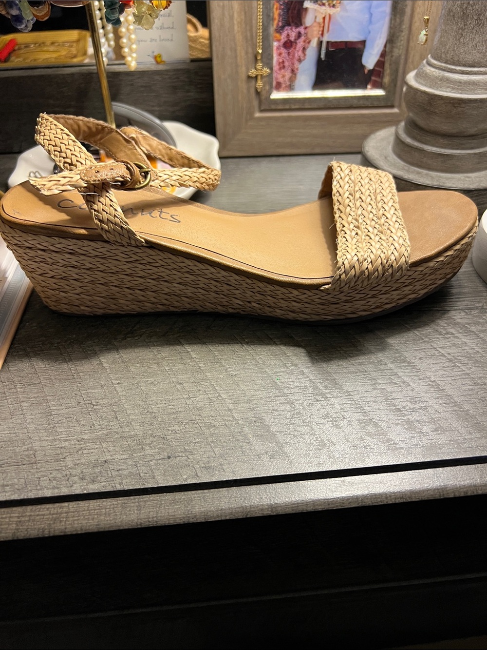 Coconuts by Matisse Braided Strap Wedge Sandals in Natural Tan - Picture 10 of 11